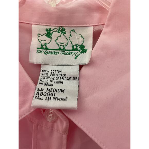 NEW The Quacker Factory Medium Embroidered Shirt Pink Multi - Picture 4 of 6